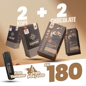 2 Kotak Kopi + 2 Kotak Coklat + Free Tumbler