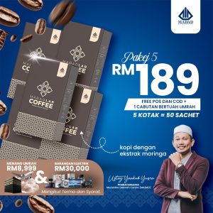 4 Kotak Kopi + 1 Kopi, 4x cabutan Umrah bernilai RM8999 + 4x cabutan barang elektrik, Free Pos dan cod