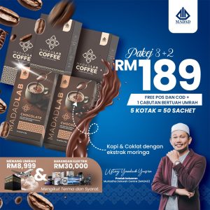3 Kotak Kopi + 2 Kotak Coklat, 4x cabutan Umrah RM8999, 4x cabutan barang elektrik, Free Pos dan cod