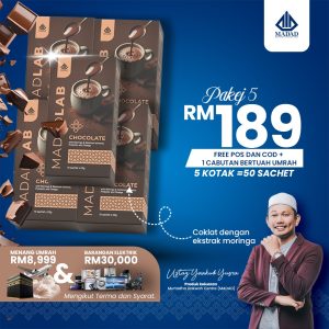4 Kotak Coklat + 1 Coklat, 4x Cabutan Umrah RM8999 dan 4x Cabutan Barang Elektrik, Free Pos dan Cod